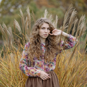 VISKOSE LUREX DIGITAL BLUMEN LILA/ORANGE (thumbnail) #7