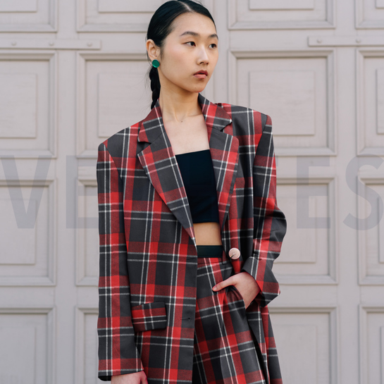 BRUSHED CHECKS YARN DYED NAVY/RED #7