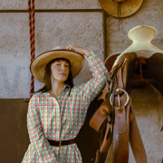 KATOEN VOILE DIGITAAL RUITEN DONKER MINT (thumbnail) #7