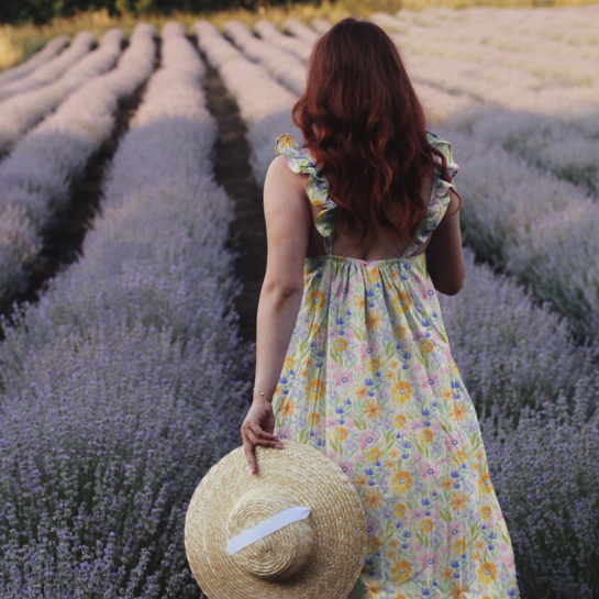 COTON VOILE DIGITAL FLEURS PÊCHE #7