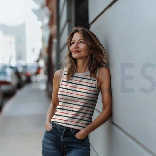 STRICK JACQUARD STREIFEN MARINEBLAU #7