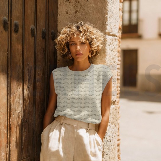 STRICK JACQUARD LUREX ECRU #7