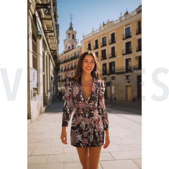 JACQUARD FLOWERS AUBERGINE #7