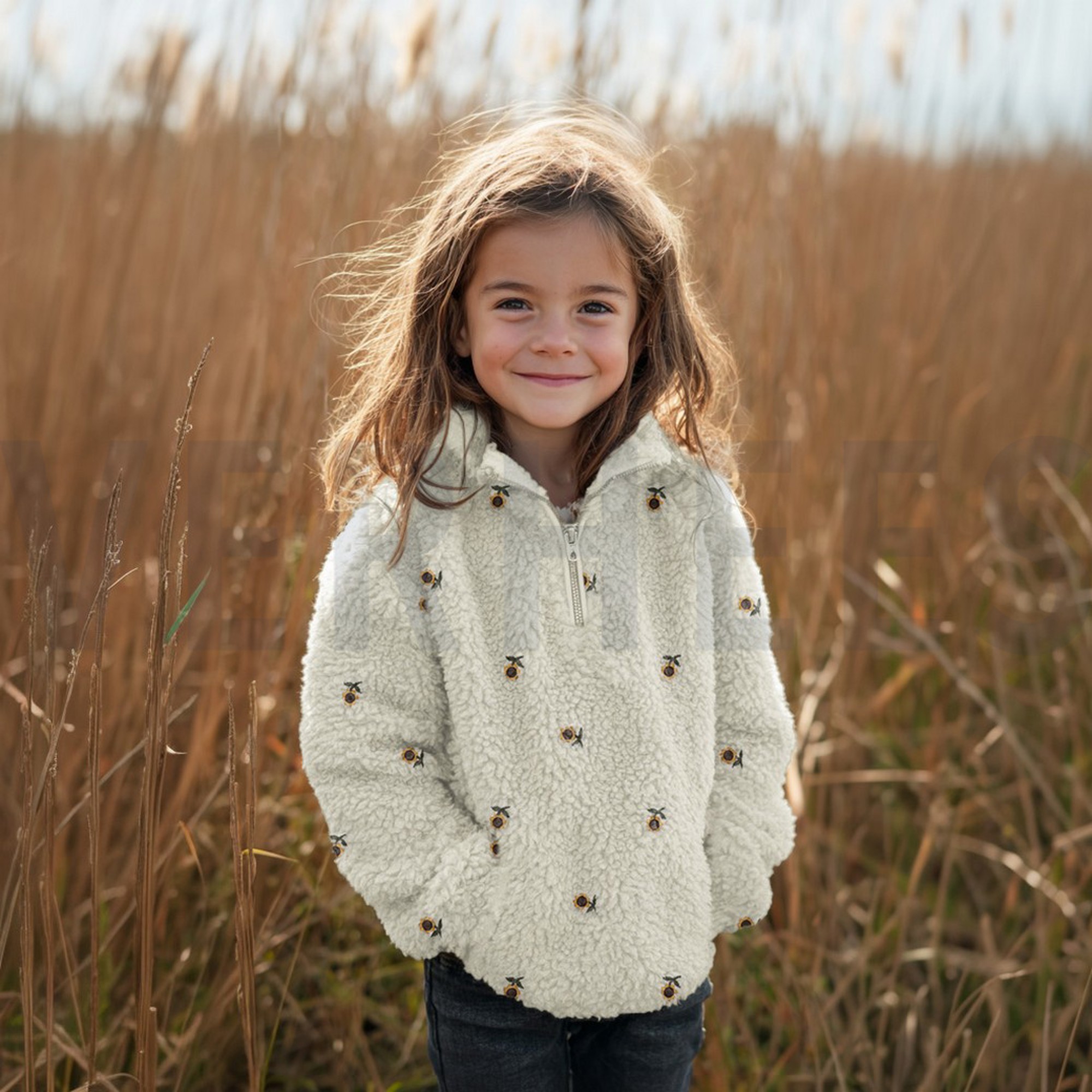 TEDDYSTOFF STICKEREI SONNENBLUMEN ECRU (high resolution) #7