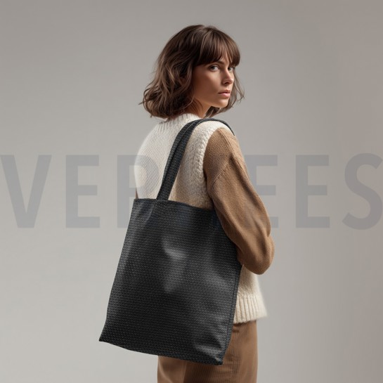 FAUX LEATHER WOVEN BLACK #7