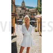 KATOEN EMBROIDERY TWEE-ZIJDIGE GOLFRAND WIT (thumbnail) #7