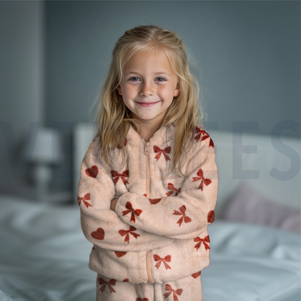 FLEECE SCHLEIFEN & HERZEN ROSA #7