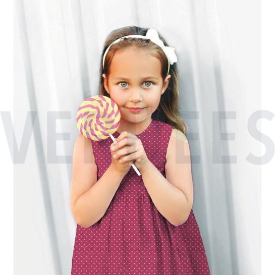 KATOENEN POPLIN KLEINE STIPPEN WIT/DONKERBLAUW #7