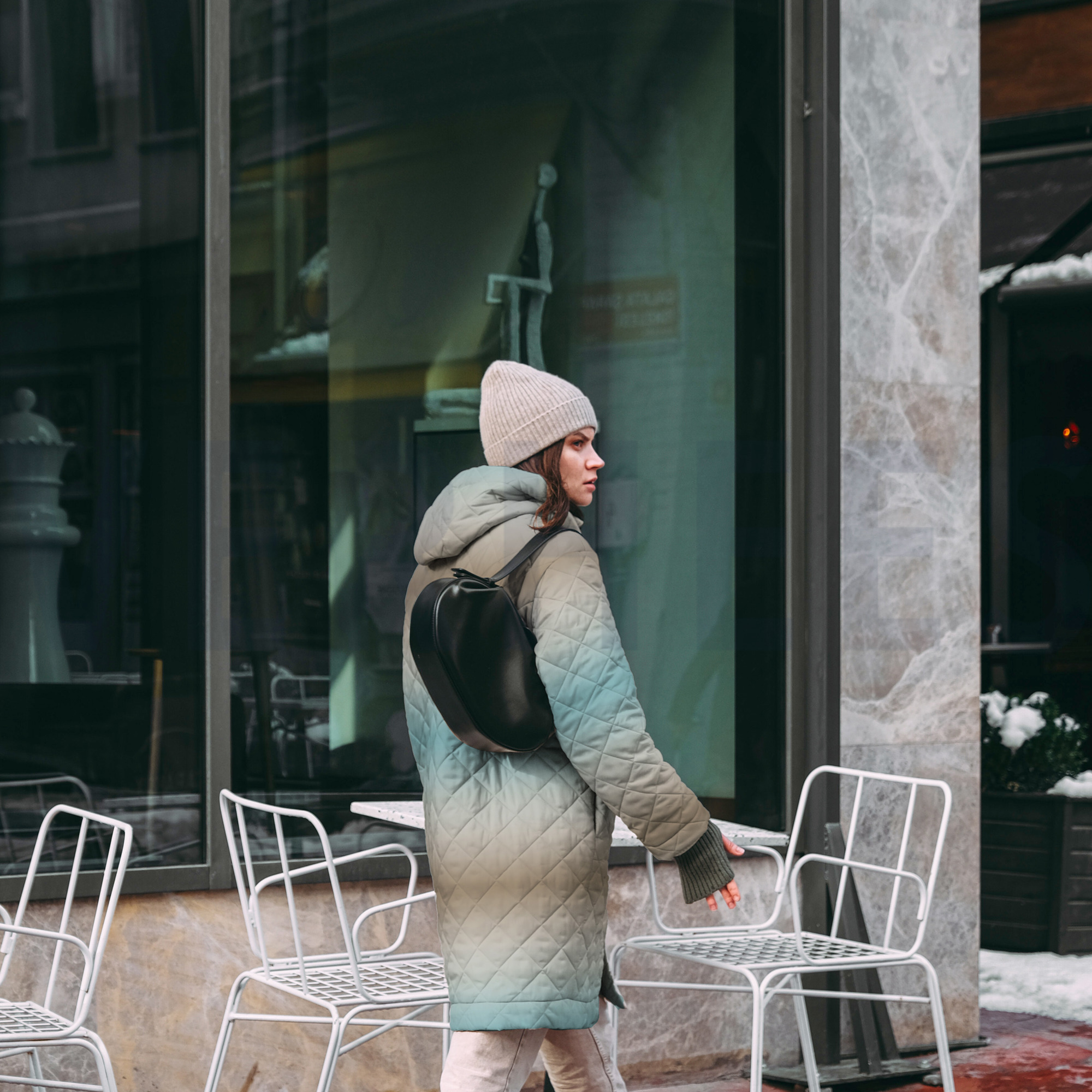 STEPPED DIGITAL COLOUR GRADIENT SAND/LIGHT BLUE (high resolution) #7