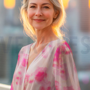 BAUMWOLLE SATIN DIGITAL BLUMEN ROSA (thumbnail) #7