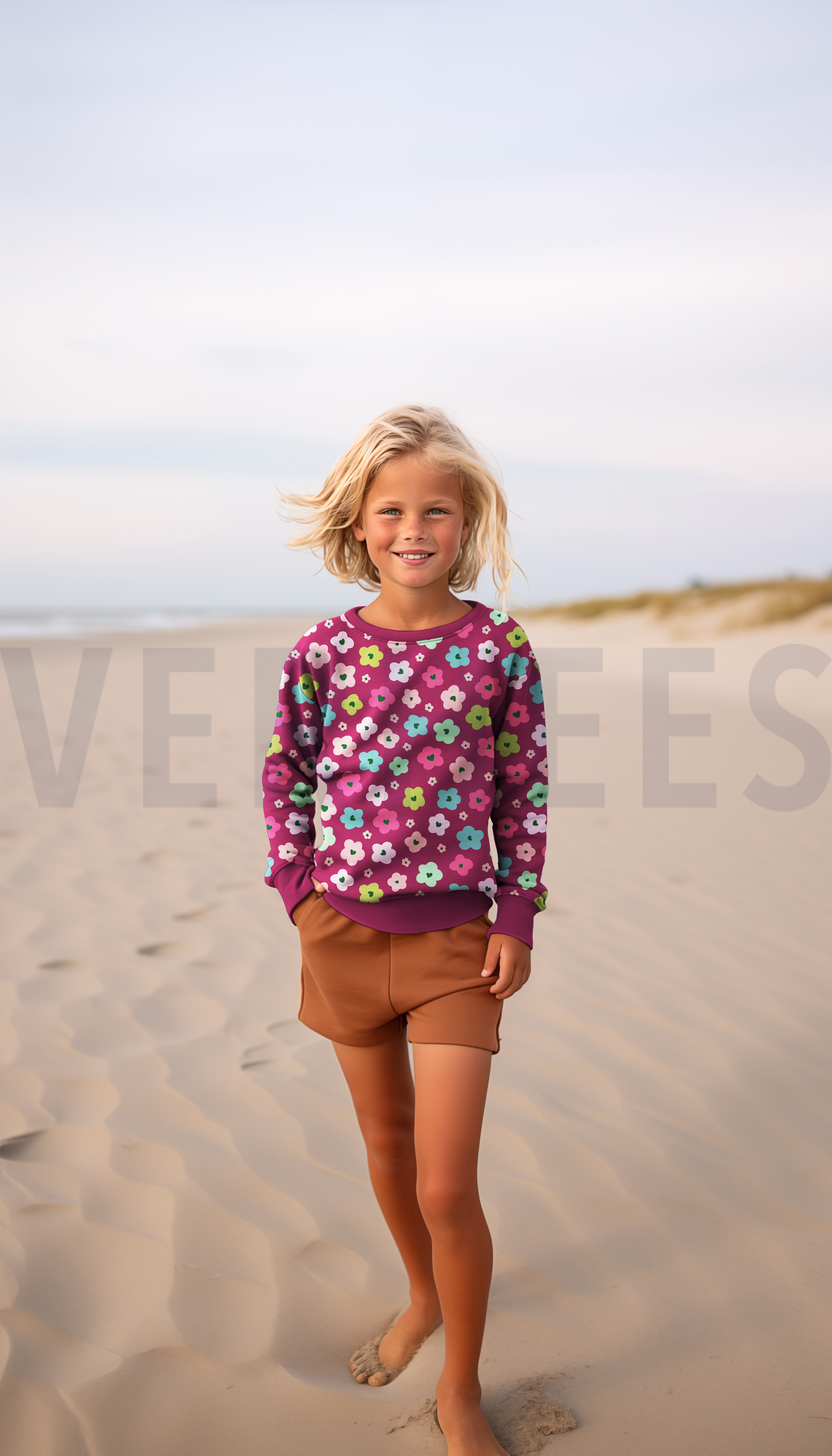 FRENCH TERRY FLEURS ABSTRAITES LAVANDE #7