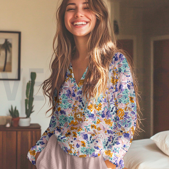 WAFFLE DIGITAL FLOWERS WHITE #7