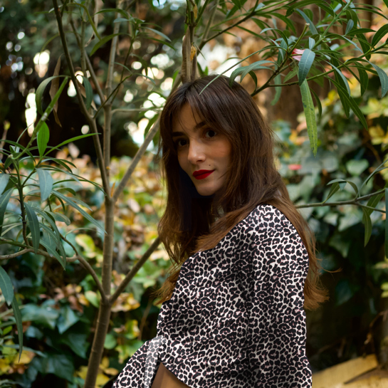 VISKOSE SATIN DIGITAL TIERHAUT SCHWARZ #7