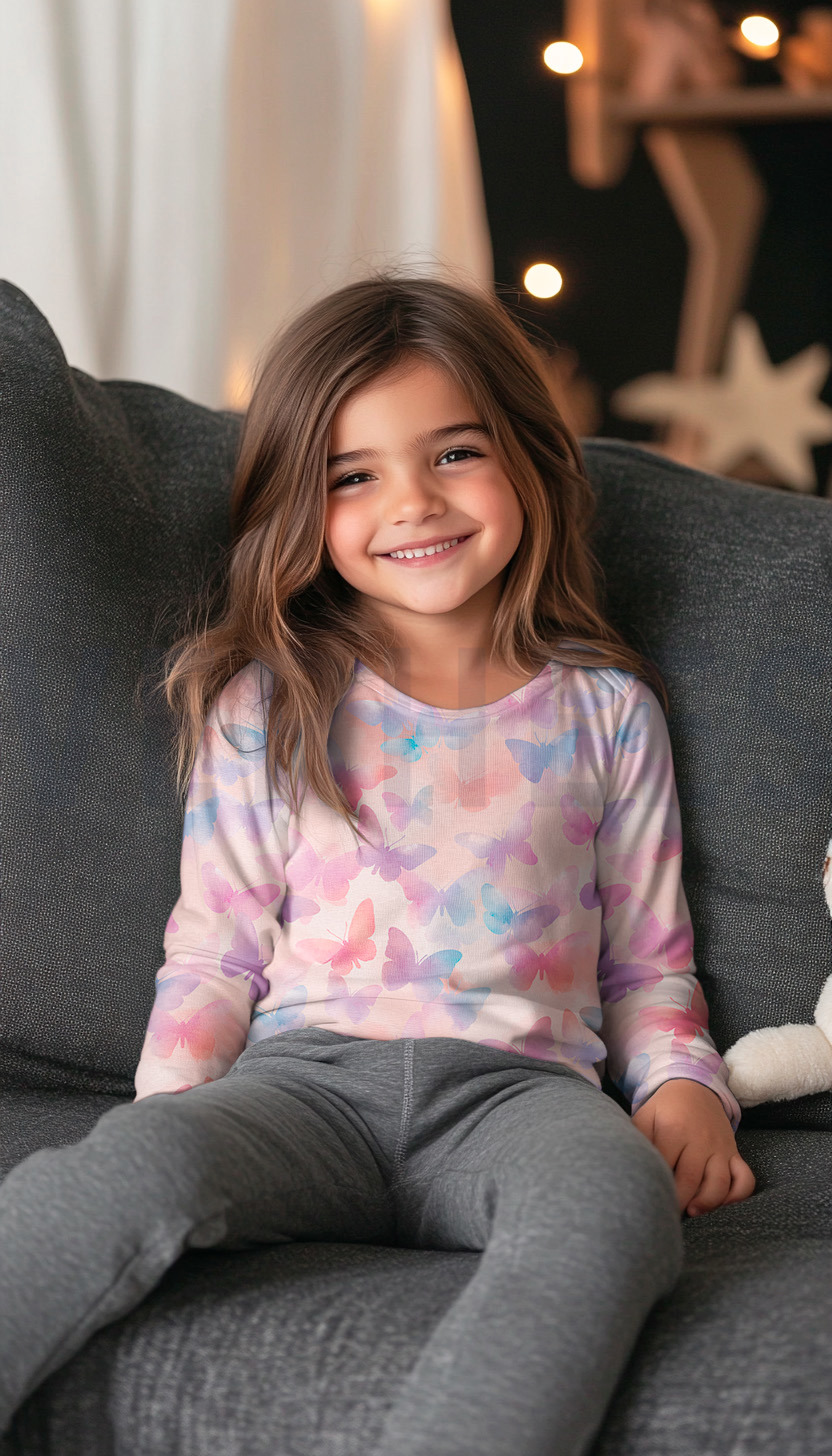 JERSEY DIGITAL PAPILLONS ROSE CLAIR #7