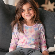 JERSEY DIGITAL PAPILLONS ROSE CLAIR (thumbnail) #7