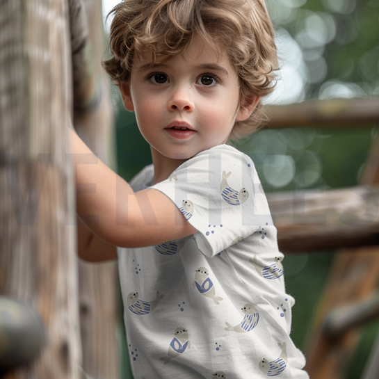 JERSEY GOTS DIGITAAL ZEEHONDEN MARINEBLAUW #7