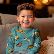 JERSEY MELANGE KATZEN RAUCHBLAU (thumbnail) #7