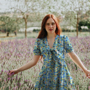 LINNEN VISCOSE CRÊPE DIGITAAL BLOEMEN KOBALTBLAUW (thumbnail) #7