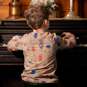 JERSEY MELANGE NEON ROBOTS ECRU (thumbnail) #7