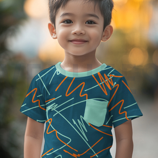 JERSEY NEON ABSTRAKT PETROL #7