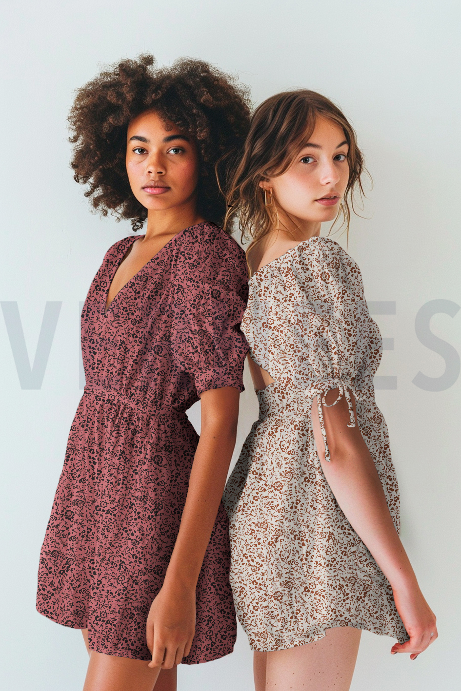 DOUBLE GAZE DE COTON FLEURS BORDEAUX #7