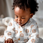 DOUBLE GAUZE DIGITAL LIONS WHITE (thumbnail) #7