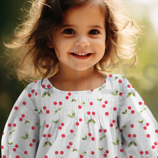 MUSSELIN DIGITAL KIRSCHEN WEISS #7