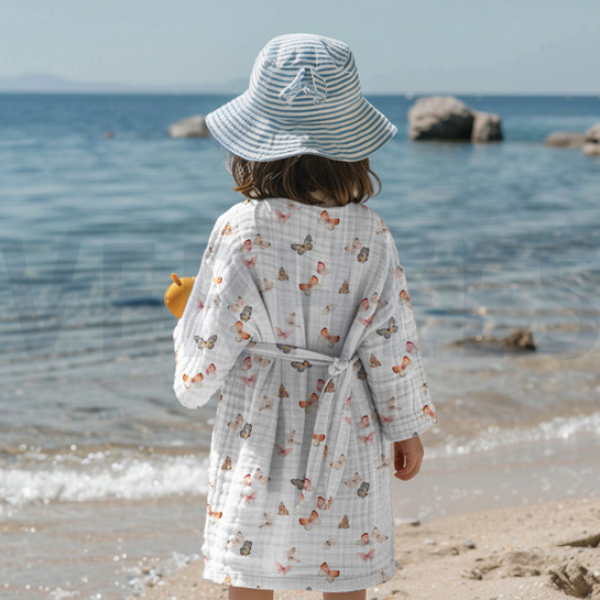 MUSSELIN DIGITAL SCHMETTERLINGE WEISS #7