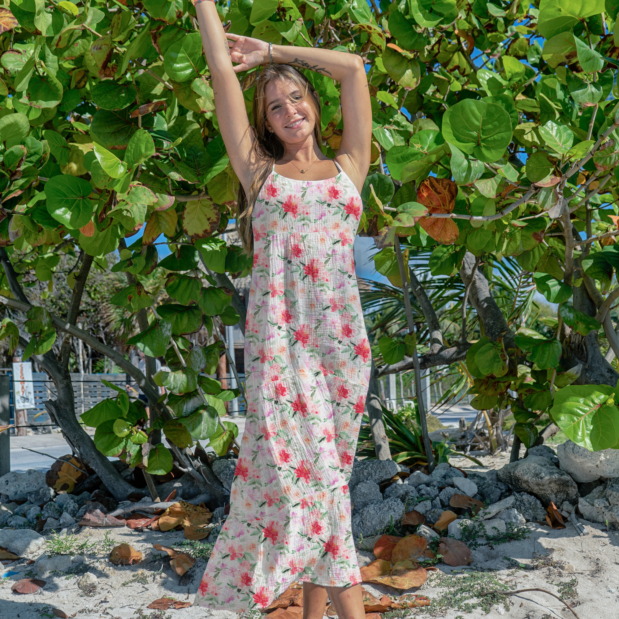 DOUBLE GAUZE DIGITAL FLOWERS PINK (high resolution) #7