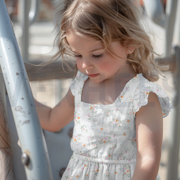 DOUBLE GAUZE GOTS FLOWERS WHITE (thumbnail) #7