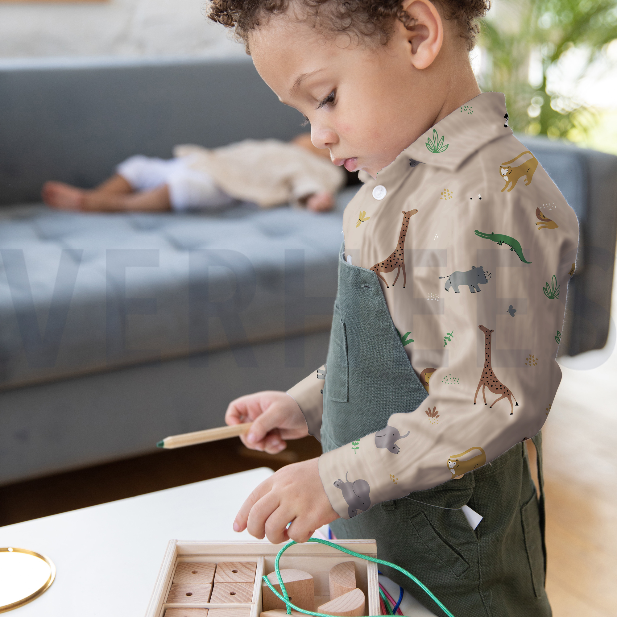 POPLIN GOTS ANIMALS PETROL (high resolution) #7