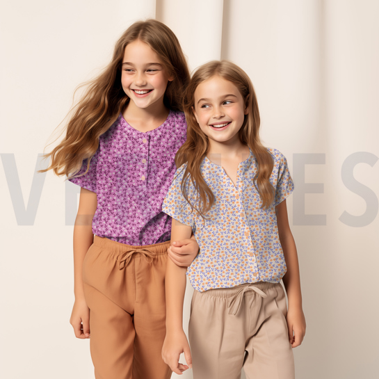 POPLIN GOTS FLOWERS WHITE #7