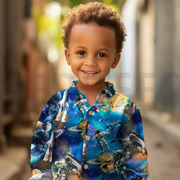 FINE POPLIN DIGITAL SPACE NAVY (thumbnail) #7