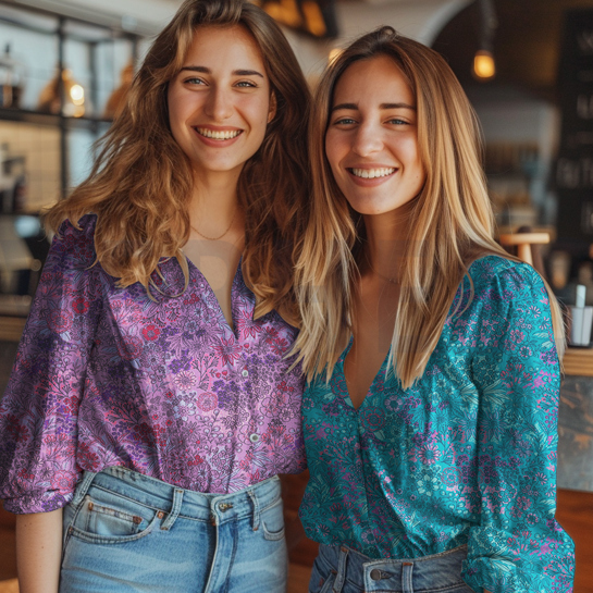 KATOENEN POPLIN DIGITAAL BLOEMEN FUCHSIA #7