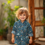 KATOENEN POPLIN DIGITAAL WALVISSEN PETROL (thumbnail) #7