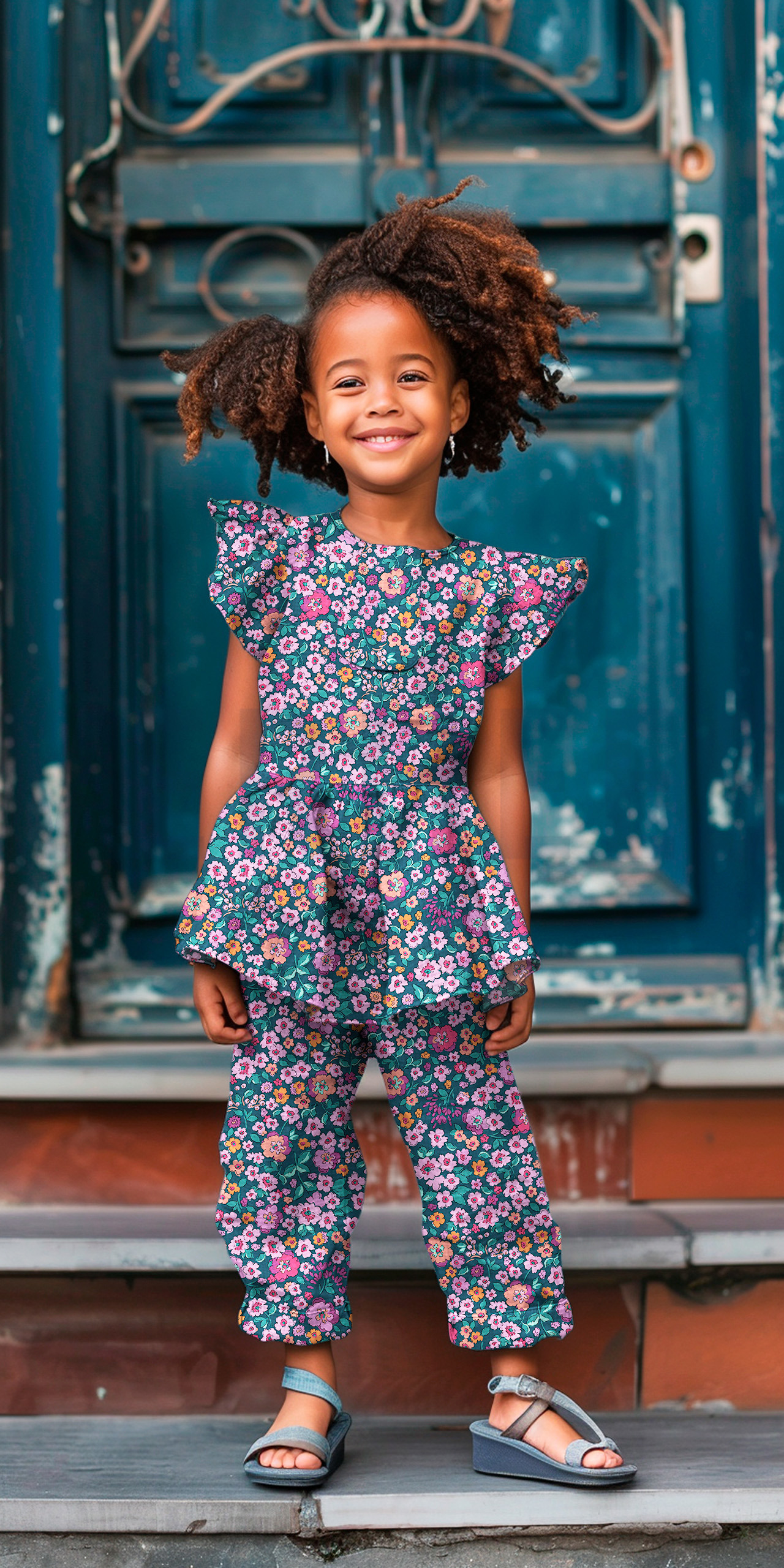 FINE POPLIN DIGITAL FLOWERS FUCHSIA #7