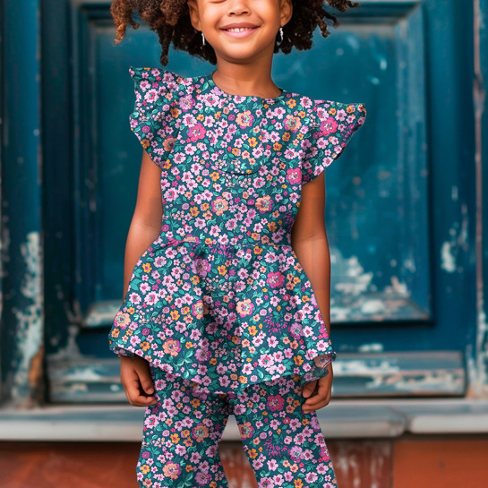 KATOENEN POPLIN DIGITAAL BLOEMEN FUCHSIA #7