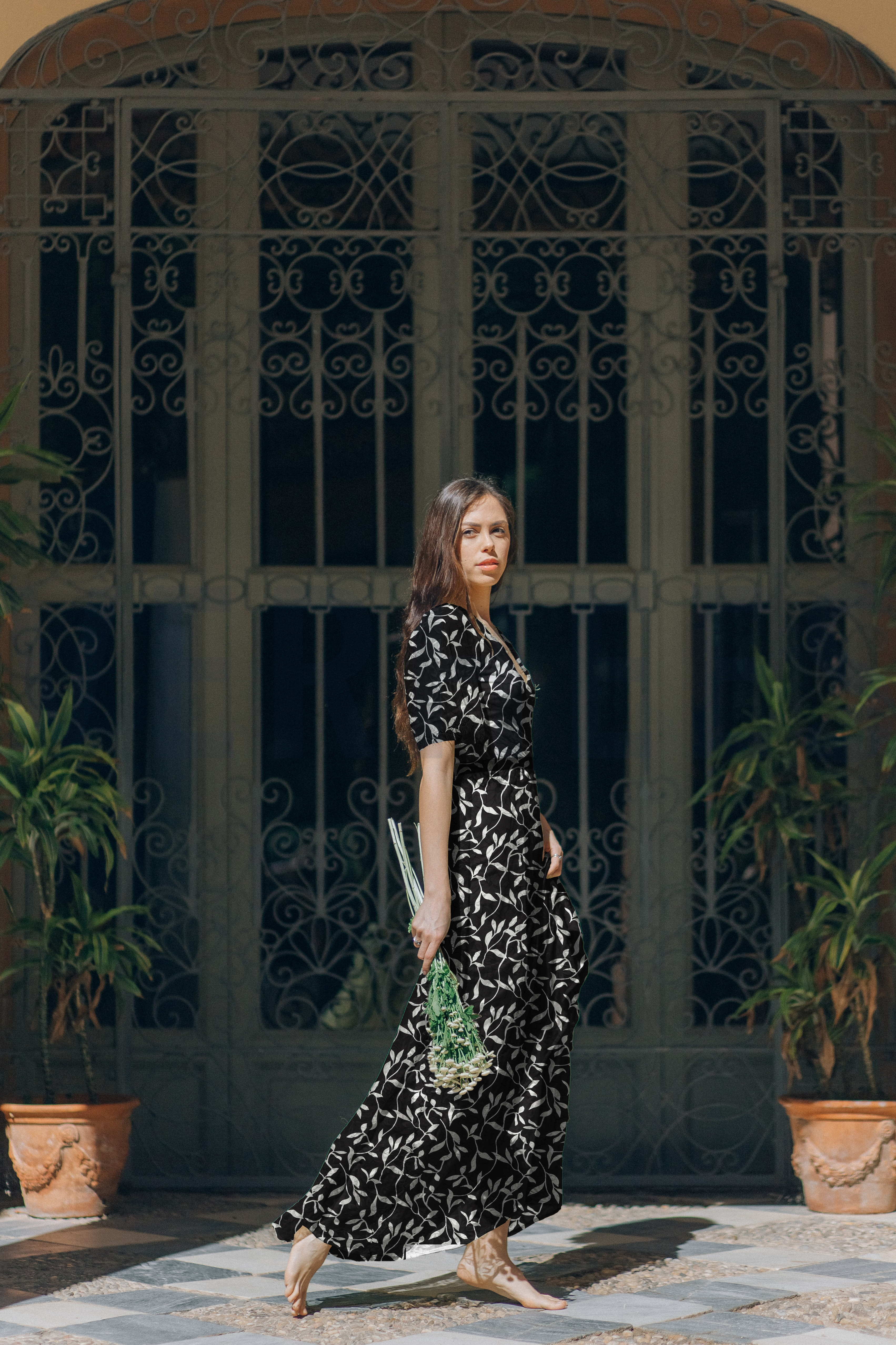 VISCOSE RADIANCE LEAVES BLACK #7