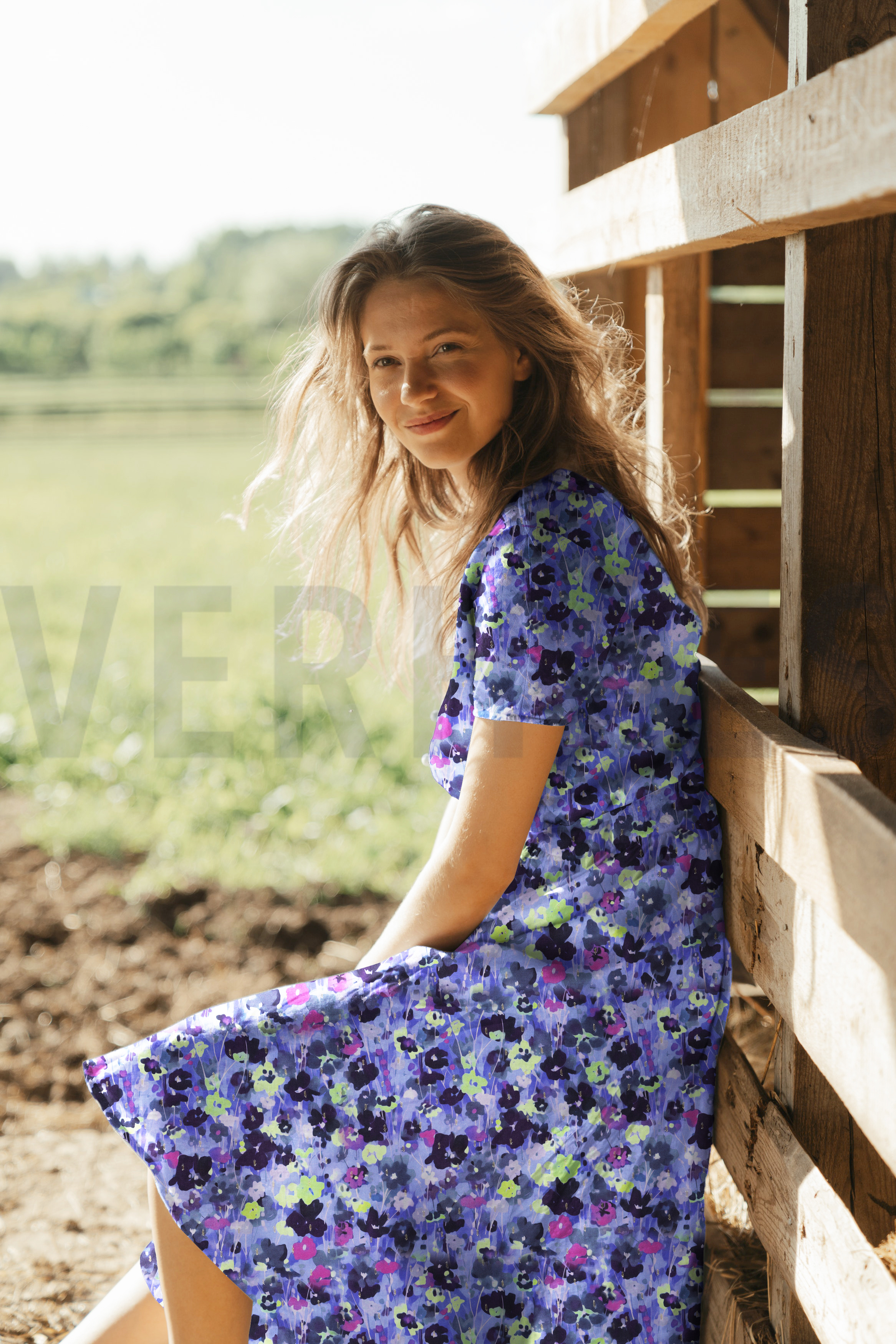 VISKOSE LUREX DIGITAL BLUMEN KOBALTBLAU #7