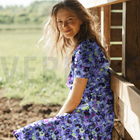 VISKOSE LUREX DIGITAL BLUMEN KOBALTBLAU #7