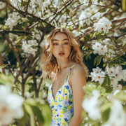 VISKOSE STRETCH DIGITAL BLUMEN GEBROCHEN WEISS (thumbnail) #7