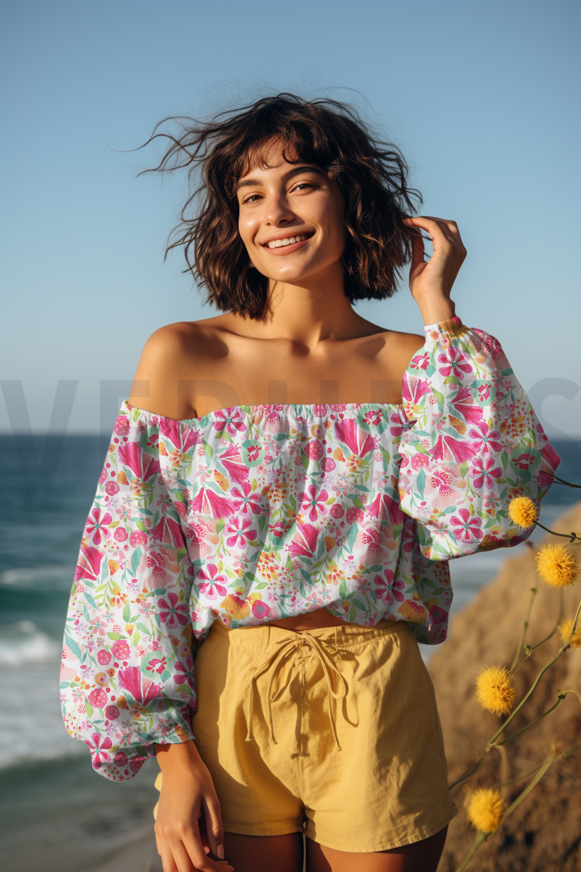 COTON VOILE DIGITAL FLEURS ROSE #7
