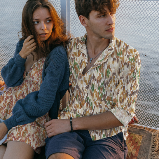 VISKOSE POPELINE STRETCH DIGITAL STREIFEN GRÜN #7