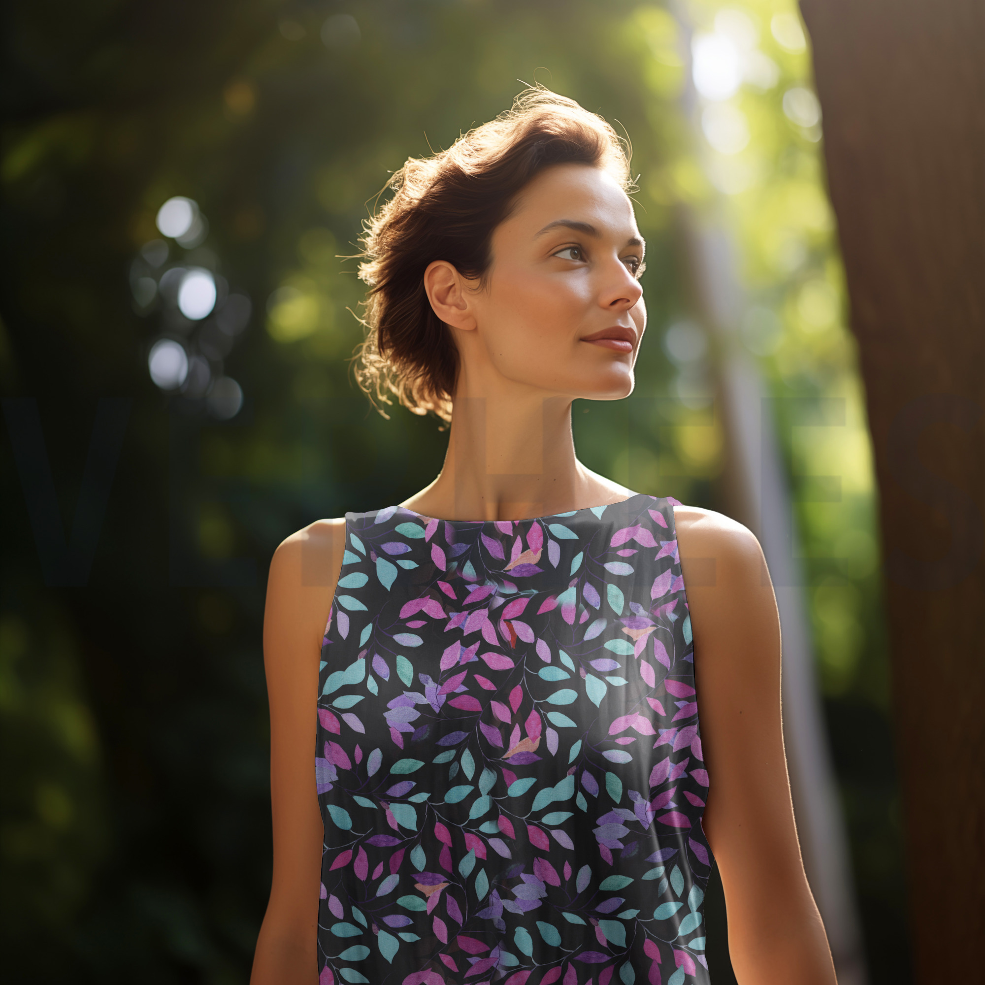 VISCOSE RADIANCE DIGITAAL BLADEREN LAVENDEL (high resolution) #7