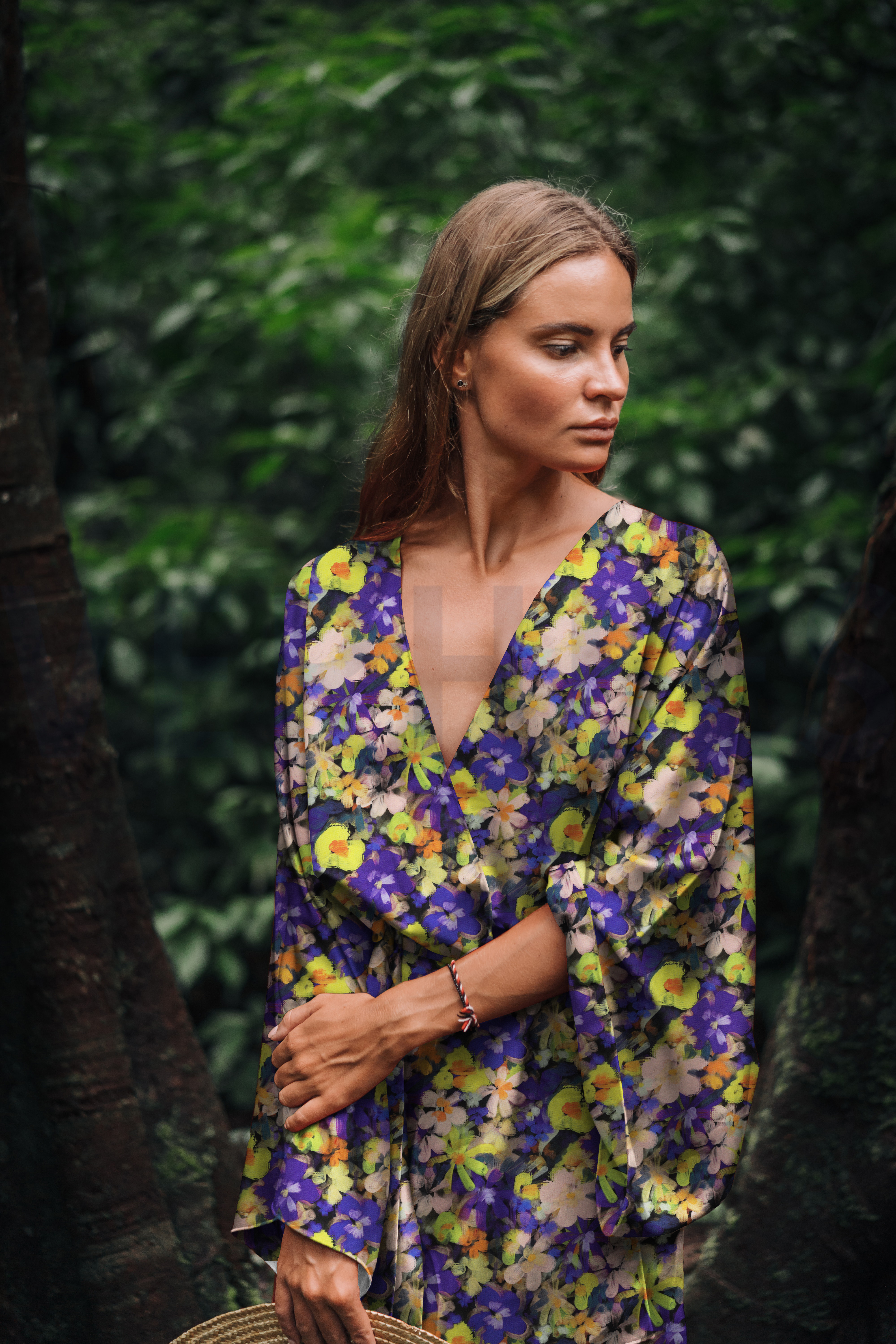 VISCOSE RADIANCE DIGITAL FLEURS VIOLET #7