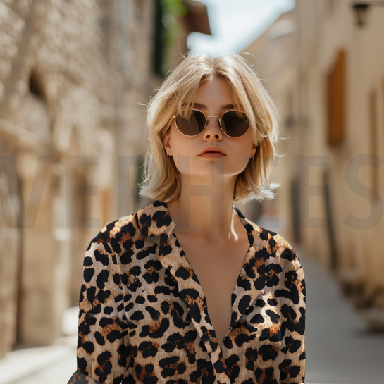 VISCOSE RADIANCE DIGITAAL DIERENHUID BRUIN #7