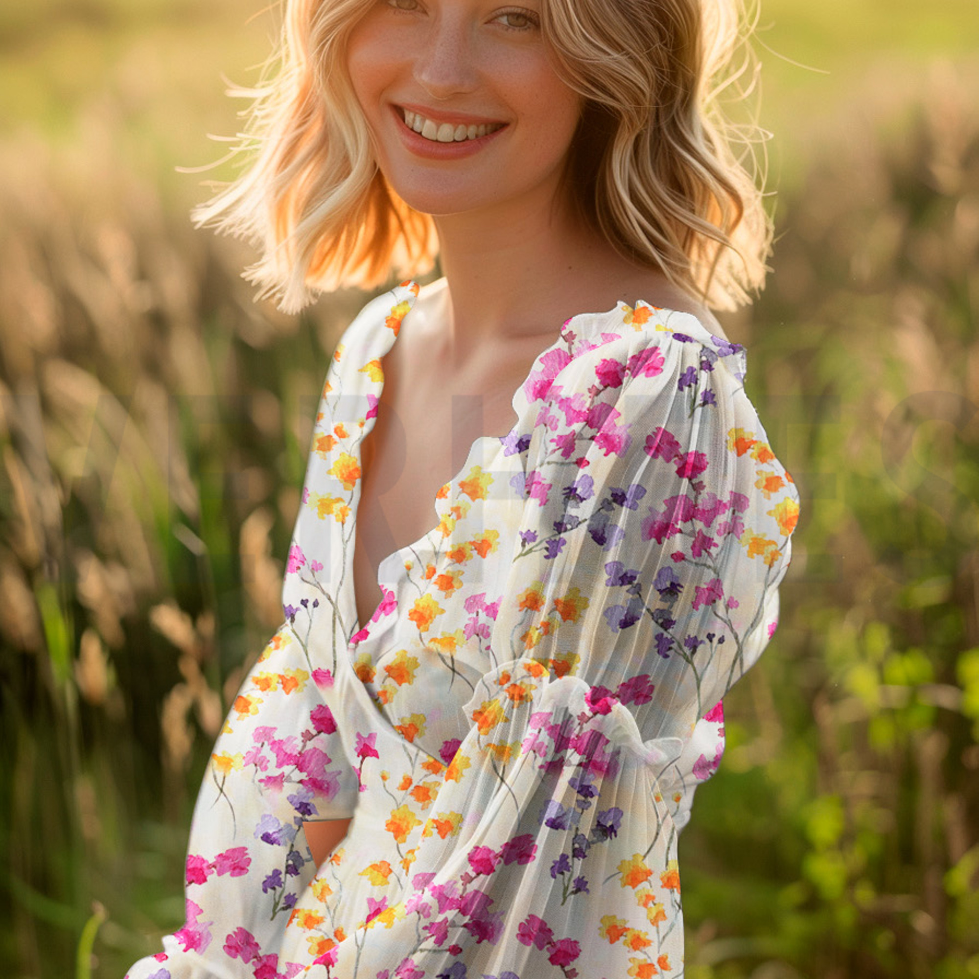 VISCOSE RADIANCE DIGITAL FLOWERS LIGHT YELLOW (high resolution) #7