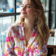 VISCOSE RADIANCE DIGITAAL BLOEMEN FUCHSIA (thumbnail) #7