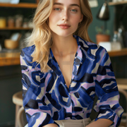 VISCOSE RADIANCE DIGITAL ABSTRACT COBALT (thumbnail) #7