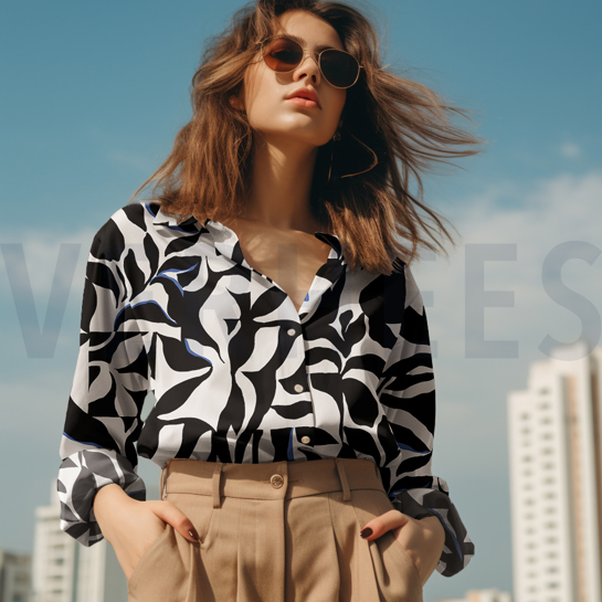 LENZING™ ECOVERO™ ABSTRACT GEBROCHEN WEISS #7